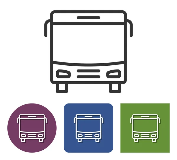 Liniensymbol Des Busses Verschiedenen Varianten — Stockvektor