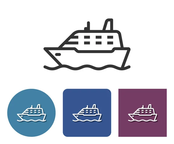異なった変形の船の線アイコン — ストックベクタ