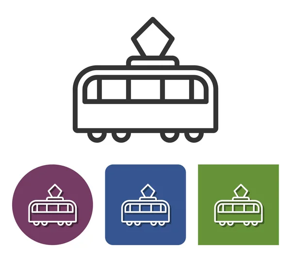 Liniensymbol Der Straßenbahn Verschiedenen Varianten — Stockvektor