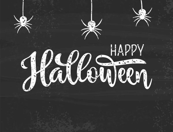 Feliz Saludo Halloween Tipografía Letras Dibujadas Mano Sobre Fondo Texturizado — Vector de stock