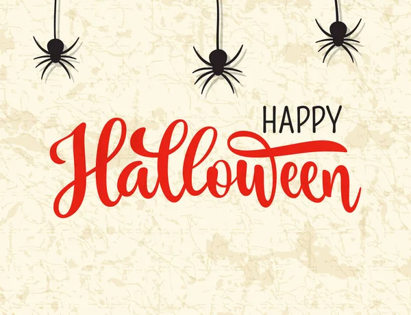 Feliz Saludo Halloween Tipografía Letras Dibujadas Mano Sobre Fondo Texturizado — Vector de stock