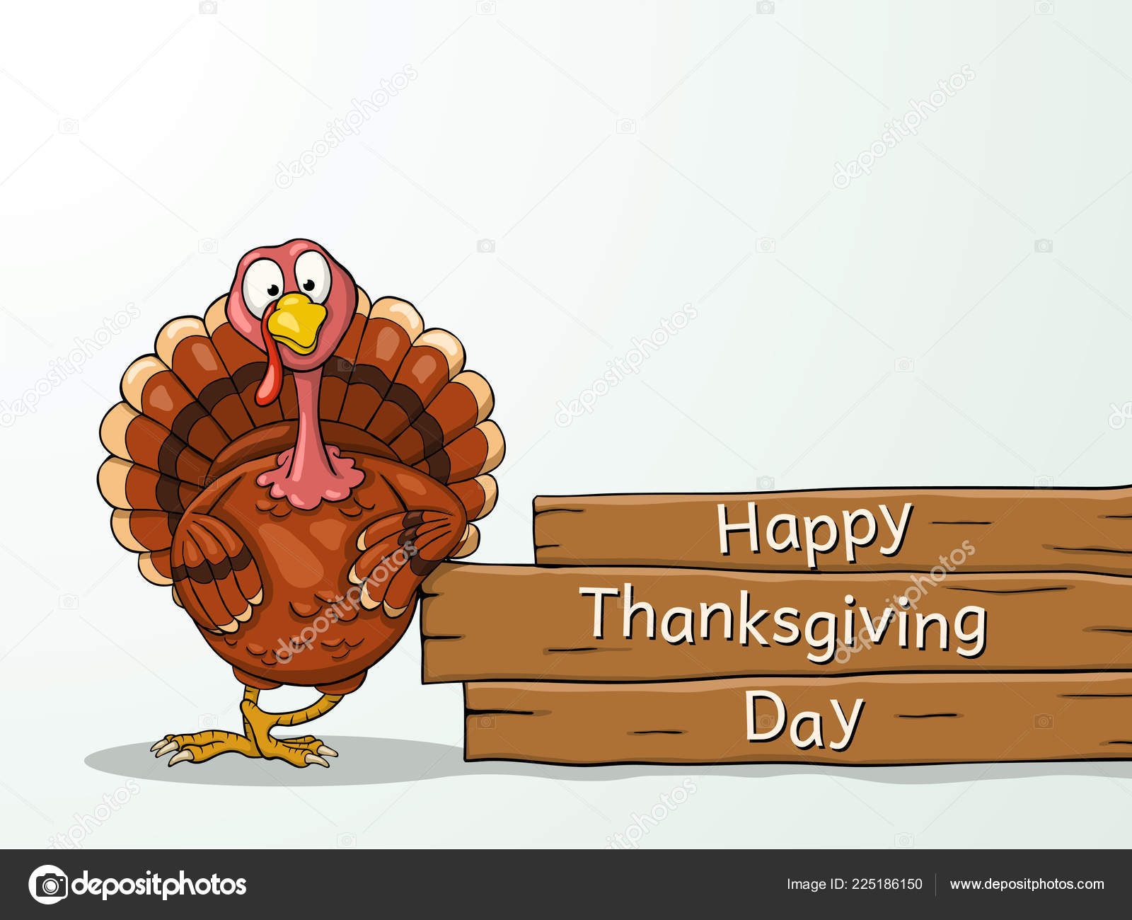 Funny Cartoon Thanksgiving Turkey Greetings Stock Vector Image by ©vectol  #225186150