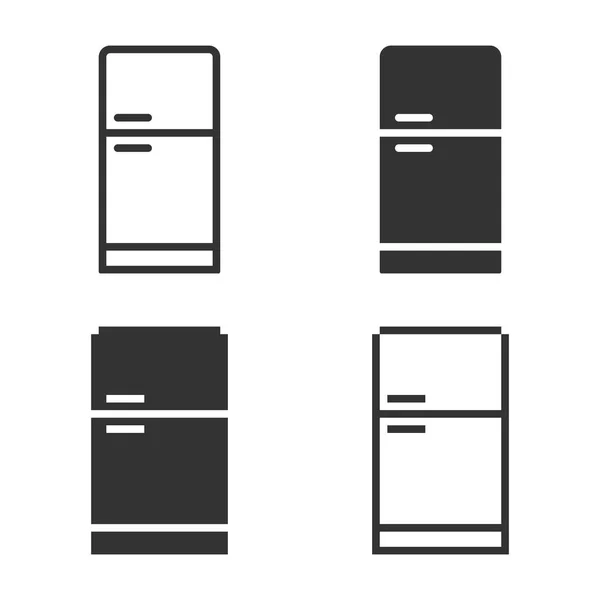 Monochromatic Refrigerator Icon Different Variants Line Solid Pixel Etc — Stock Vector