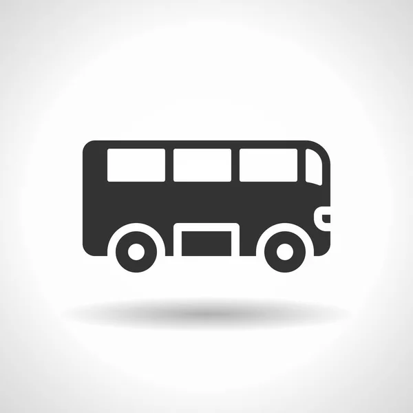 Monochromatisch Bus Pictogram Met Zwevende Effect Schaduw Grijze Achtergrond Met — Stockvector