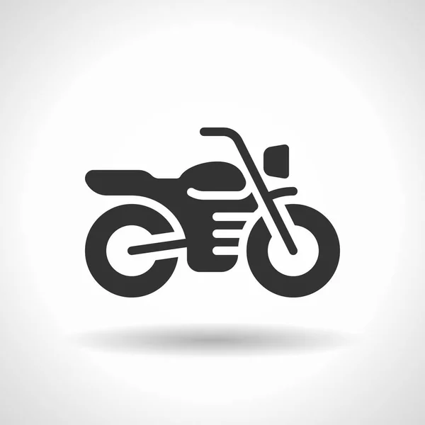 Ícone Motocicleta Monocromático Com Sombra Efeito Pairando Sobre Fundo Gradiente — Vetor de Stock