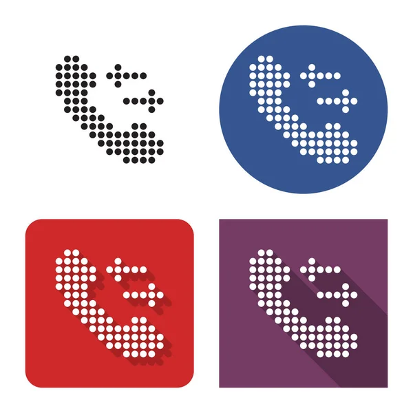 Icône Pointillée Combiné Avec Des Flèches Entrantes Sortantes Quatre Variantes — Image vectorielle