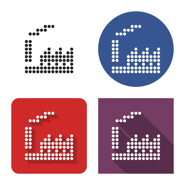 Ikon Bintik Bintik Tanaman Dalam Empat Varian Dengan Bayangan Pendek - Stok Vektor