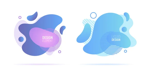 Modern sıvı soyut geometrik şekiller. Fütüristik trendy dinamik akışkan öğe. Soyut degrade şekilleri. Vektör çizim.