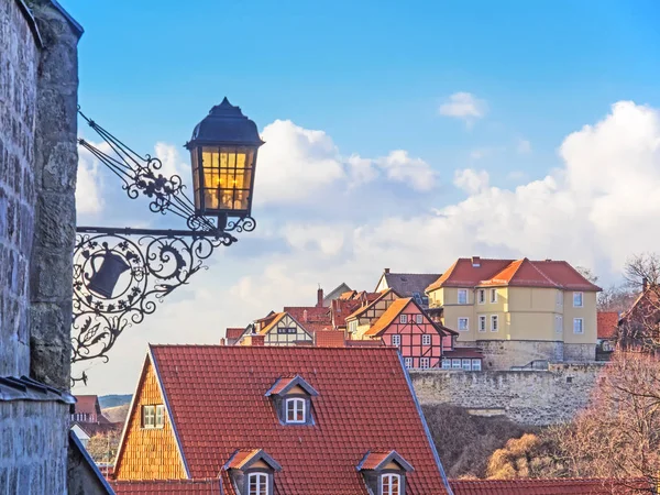 Quedlinburg Vista Para Distrito Muenzenberg — Fotografia de Stock