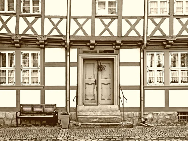 Fachwerkhaus Der Altstadt Von Quedlinburg Einfarbig — Stockfoto