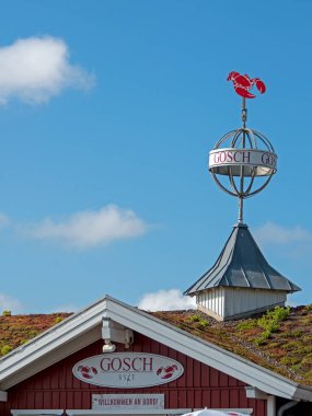 Sankt Peter-Ording / Holstein-Holstein / Almanya - 2019 / 08 / 03: Gosch Sylt restoran zincirinin logosu
