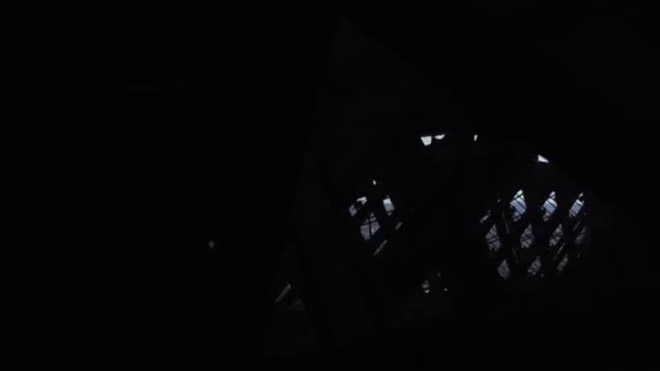 Stadtbild vom fahrenden Aufzug des Eiffelturms — Stockvideo