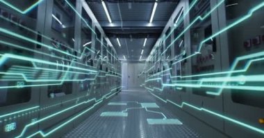 Bir futuristik veri merkezinin iç