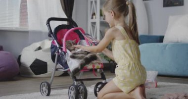 Kedi fotoğraf çekerken kız