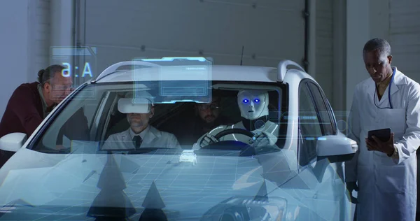 Des scientifiques testent un robot de conduite automobile — Photo