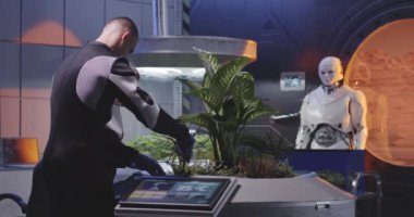Mars üssünde biyologlar ve robot dikim fideleri