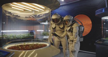 Astronotlar bitki kuluçka muayene