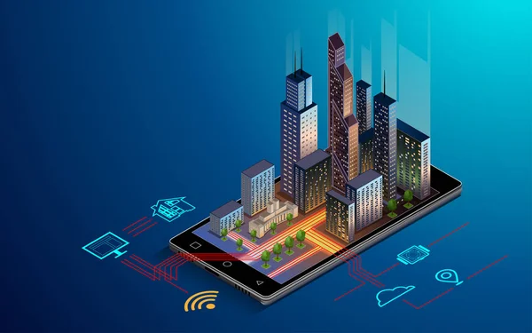 Smart city isometric illustration