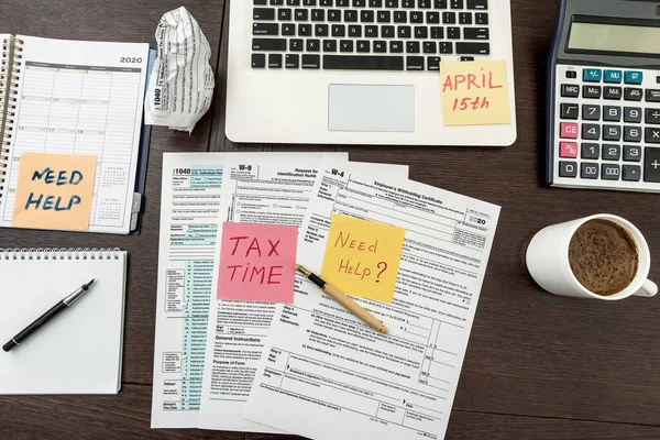 Finance Document Laptop Deadline Tax Accounting — Stock Photo, Image