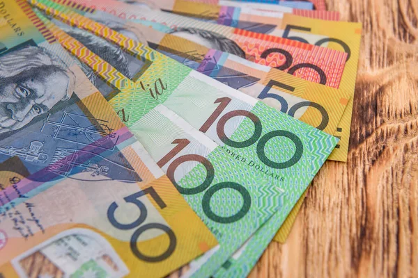 australian dollar close up on desk