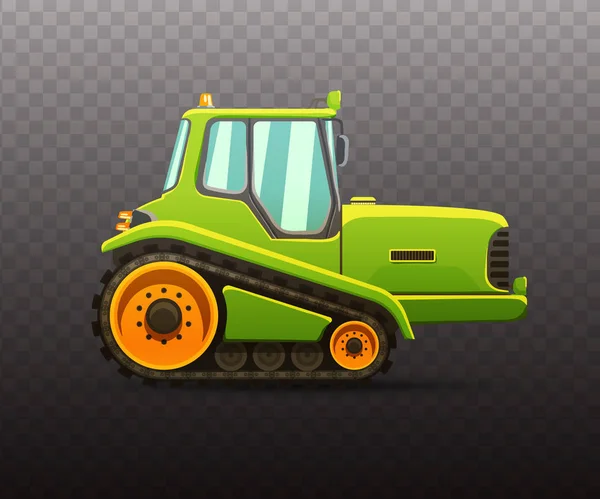 Illustration vectorielle isolée du tracteur sur fond transparent . — Image vectorielle