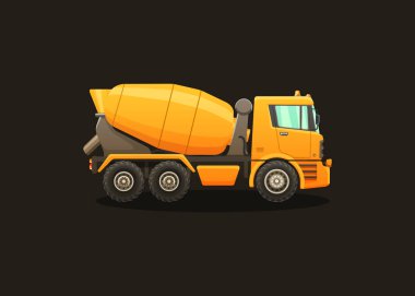Beton Mikser detaylı vektör çizim.