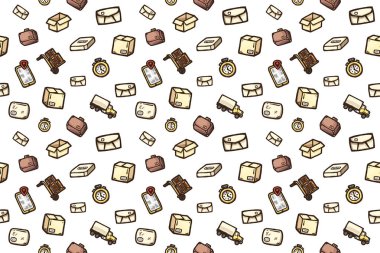 Elle çizilmiş lojistik seamless modeli.