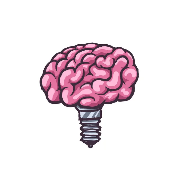 Concepto abstracto del cerebro como una bombilla . — Vector de stock