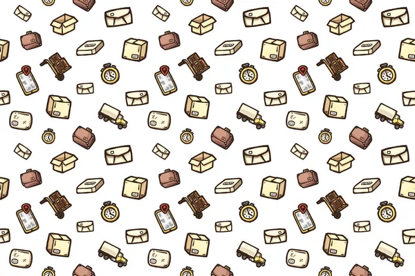 Elle çizilmiş lojistik seamless modeli.