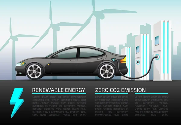 Ilustracja wektorowa realistyczne pojazdów elektrycznych. — Wektor stockowy