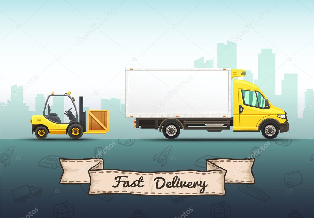 Conceptual vector illustration of fast delivery service.