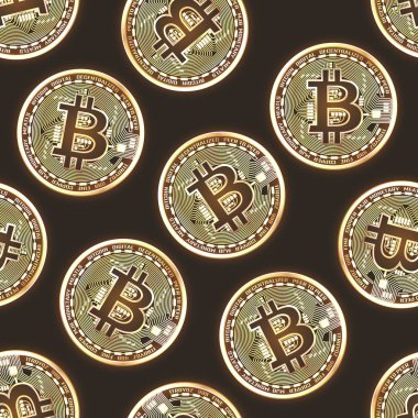 Bitcoin sorunsuz arka plan paraları. Vektör izole eps10 çizim.