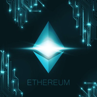 Ethereum cryptocurrency logo. Vektör izole eps10 çizim.
