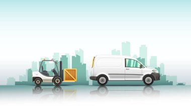 Van hızlı teslimat hizmeti kavramsal vektör çizim