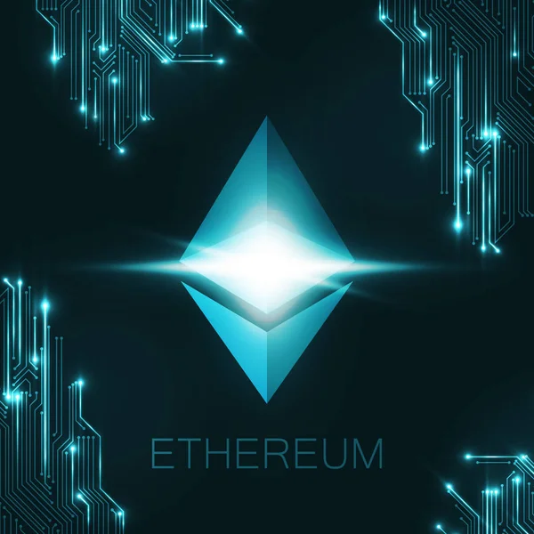 Ethereum cryptocurrency logó. Vektoros eps10 elszigetelt illusztráció. — Stock Vector