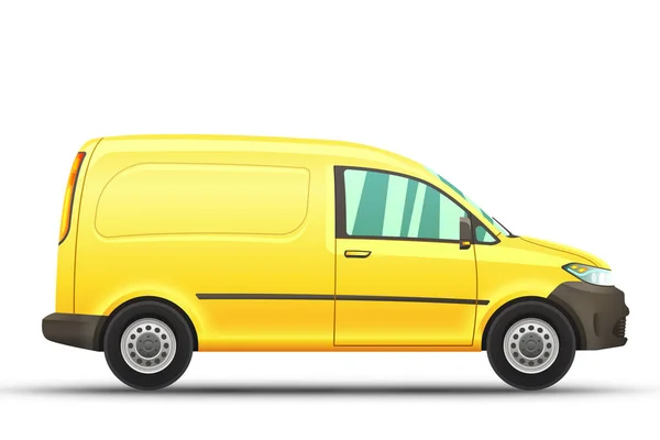 Illustration eines realistischen Transporters auf weißem Hintergrund. — Stockvektor