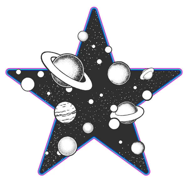 Astronomia doodles concept. Vector eps10 ilustrații cosmos . — Vector de stoc