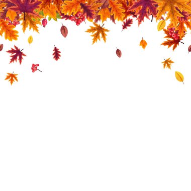 Vektör seamless modeli ile stilize sonbahar yaprakları.