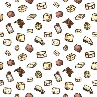 Elle çizilmiş lojistik simgeler izole eps10 çizimler vektör.