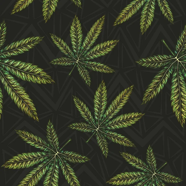Feuilles de marijuana motif sans couture vecteur eps10 illustration . — Image vectorielle