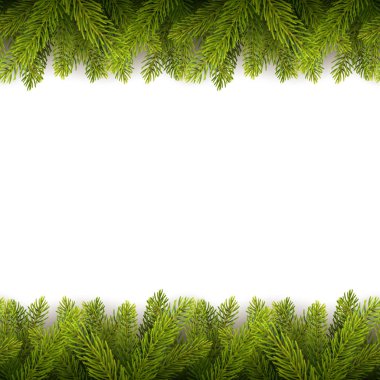 Vektör eps10 gerçekçi Noel ağacı ile sorunsuz arka plan izole.