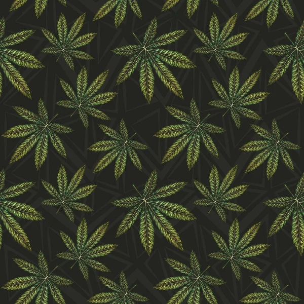 Marihuana hinterlässt nahtlosen Mustervektor eps10 Illustration. — Stockvektor