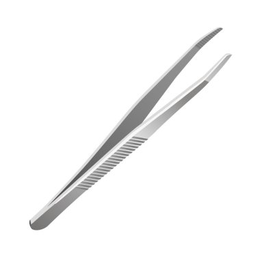 Gerçekçi metal cımbızların izole edilmiş yansıması.