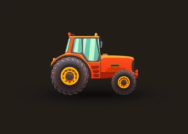 Tractor isolated vector illustration on transparent background. — Stock Vector