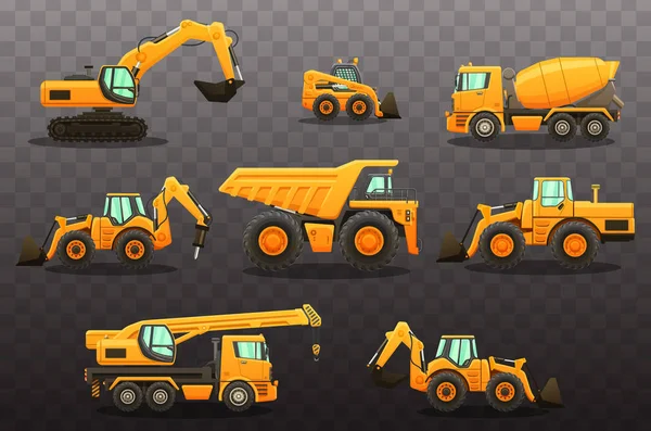 Construction equipment set. Vector eps10 isolated illustrations. — Stock Vector