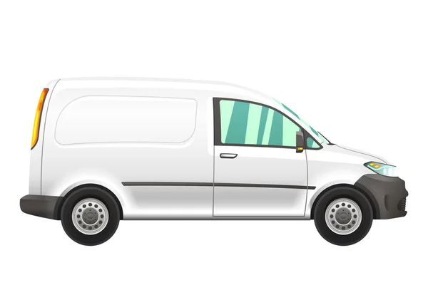 Illustration eines realistischen Transporters auf weißem Hintergrund. — Stockvektor