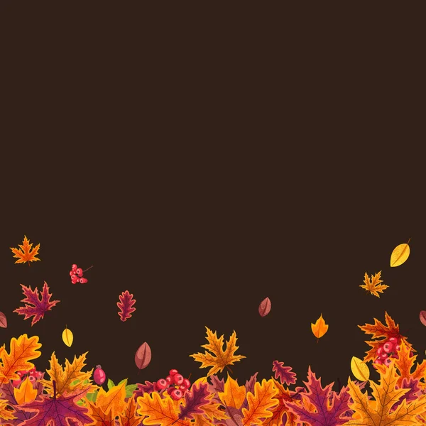 Patrón sin costura vectorial con hojas estilizadas de otoño . Ilustraciones de stock libres de derechos