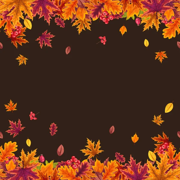 Patrón sin costura vectorial con hojas estilizadas de otoño . Vector de stock