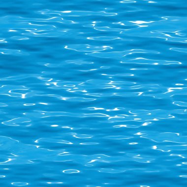 Kesintisiz mavi su doku. Parlak su yüzeyi havuz veya deniz