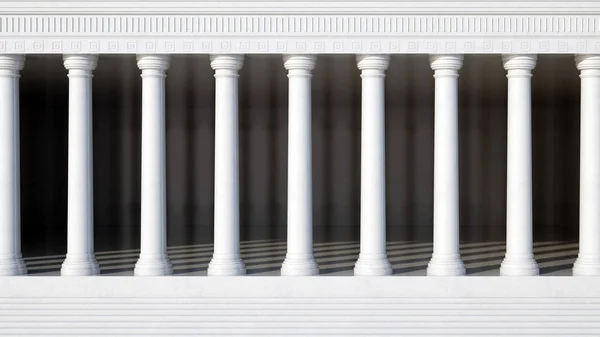 Colonnade Daric Sütunlarla Kamu Binası Antik Yunan Tapınağı Render — Stok fotoğraf